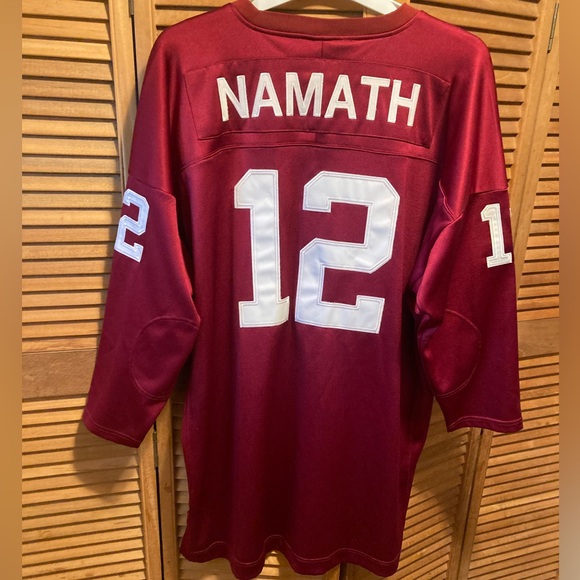 Vintage Adidas Maroon Long Sleeve Joe Namath Alabama #12 1964 Football Jersey